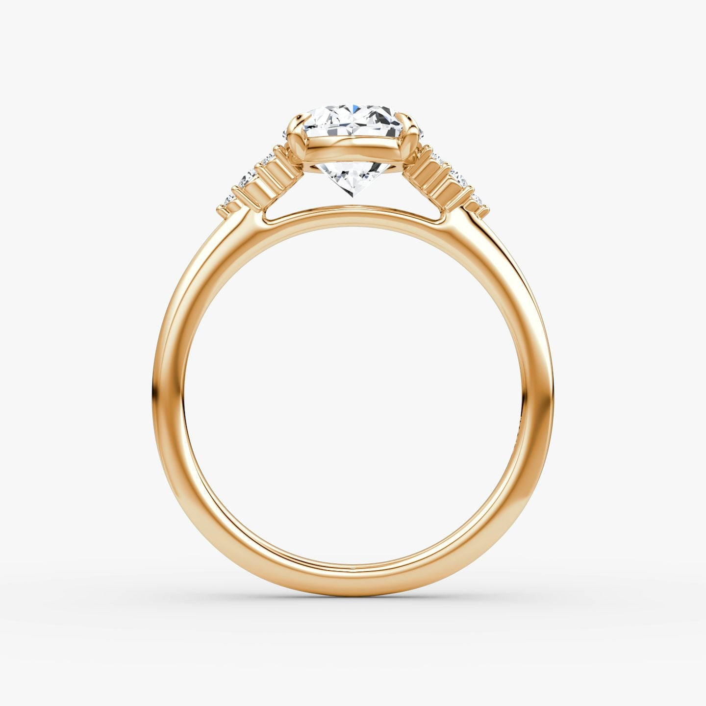 The Side Cluster Cathedral Oval Engagement Ring