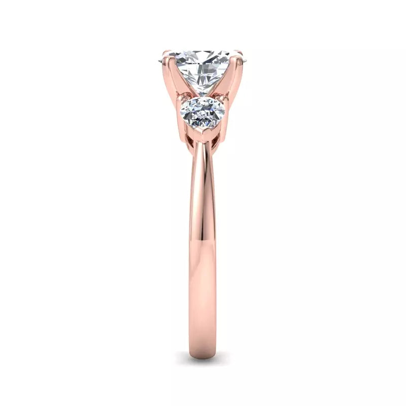 Three-Stone Lab Oval Engagement Ring