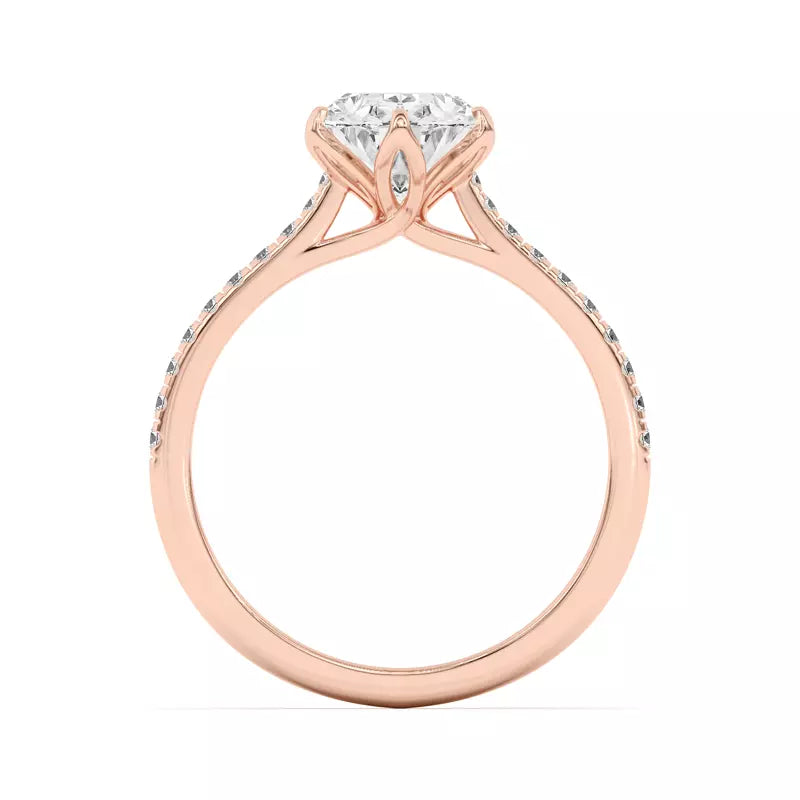 Tulip Inspired 6 Prong Oval Engagement Ring