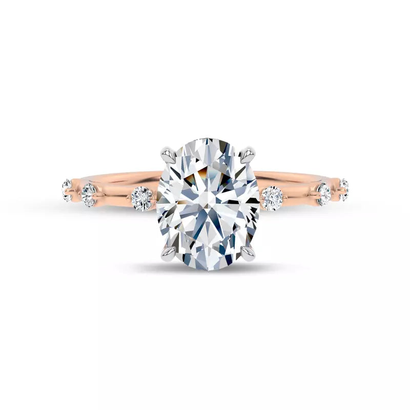 Starlight Spaced Diamond Engagement Oval Ring