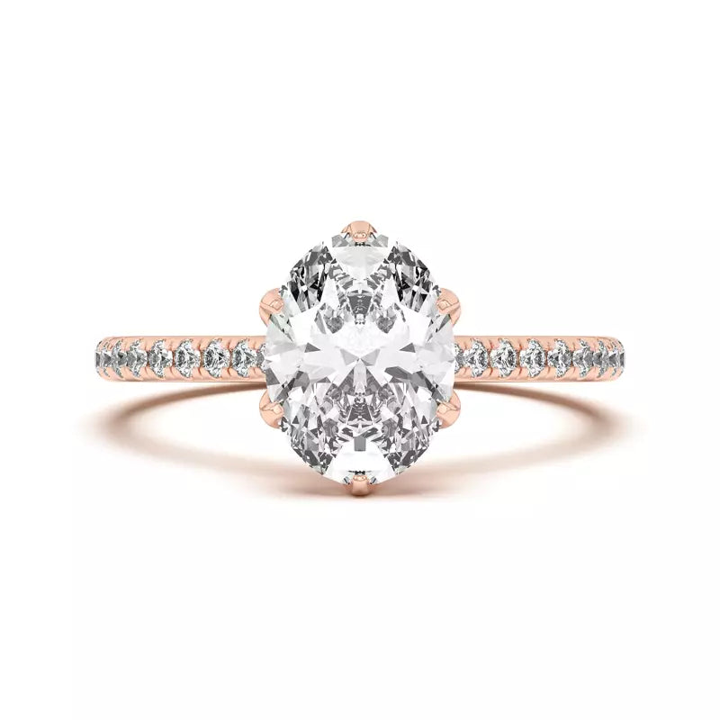 Tulip Inspired 6 Prong Oval Engagement Ring