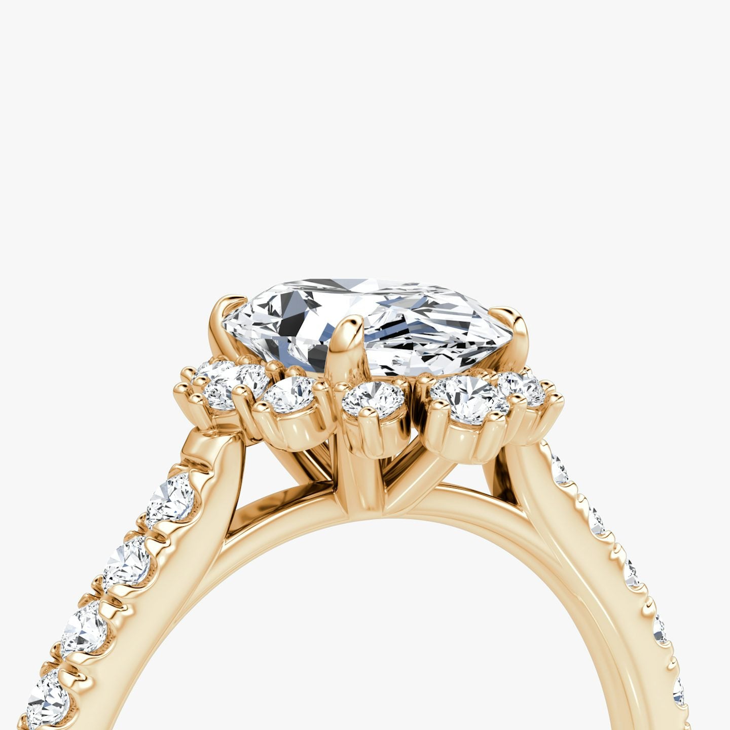 The Aurora Halo Oval Engagement Ring