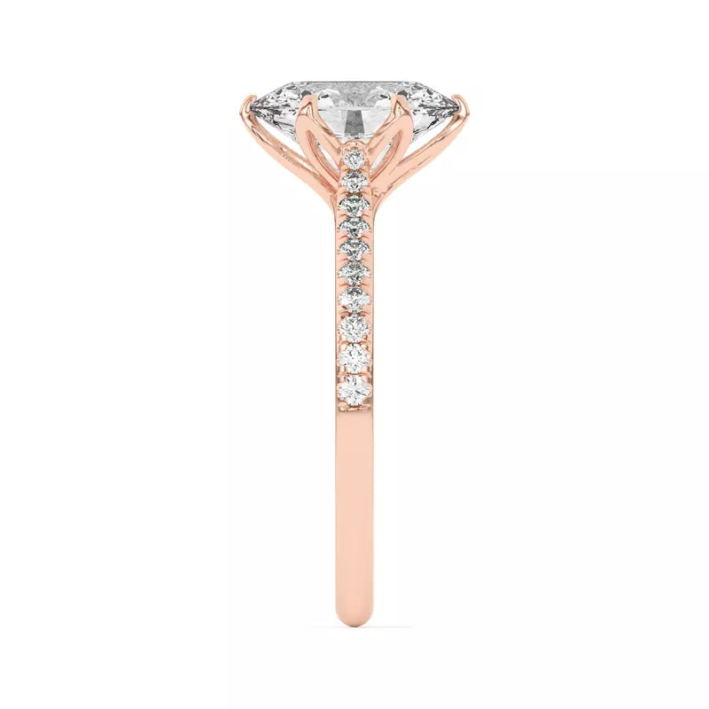 Tulip Inspired 6 Prong Oval Engagement Ring