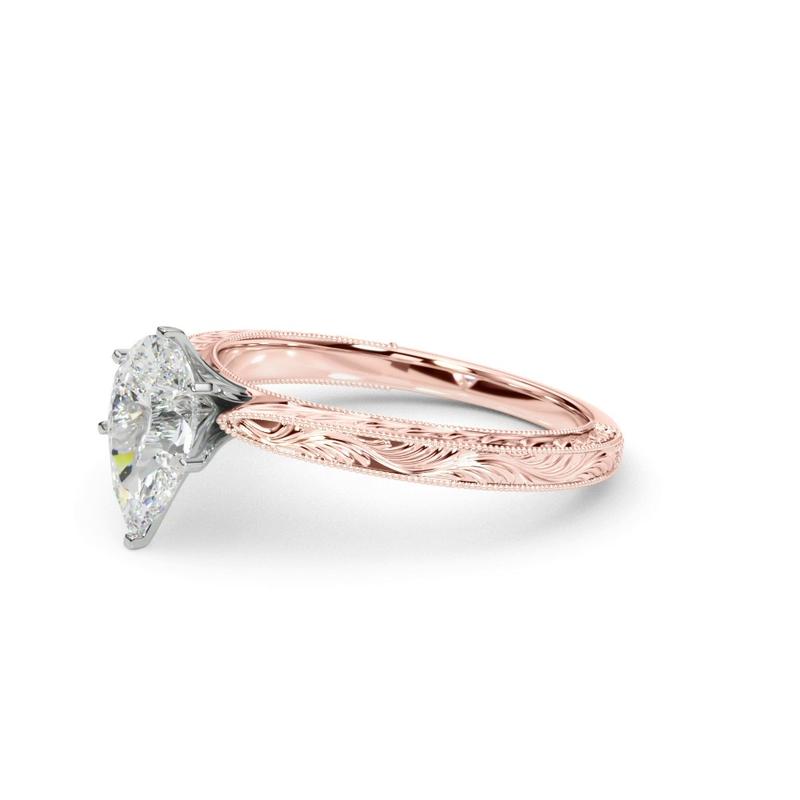 Vintage-Inspired Solitaire Engagement Pear Ring