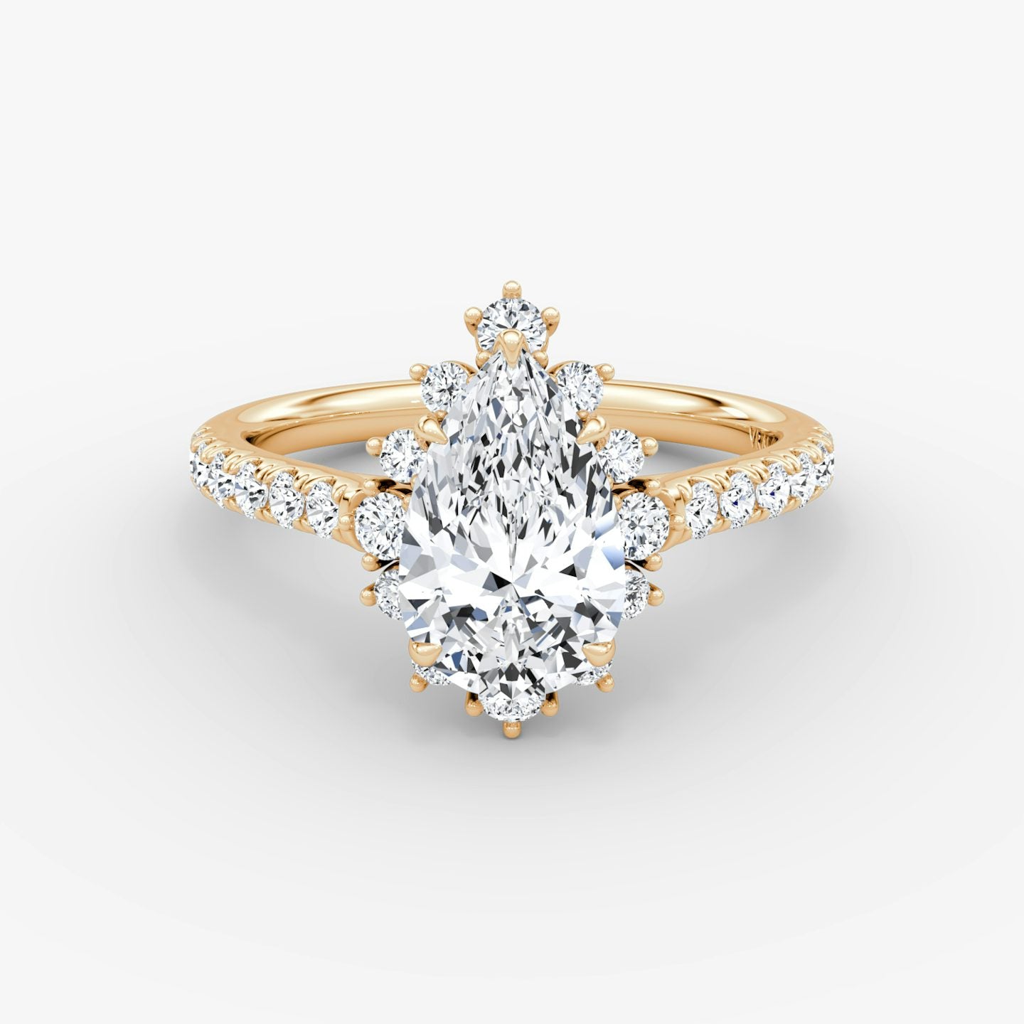 The Aurora Halo Pear Engagement Ring
