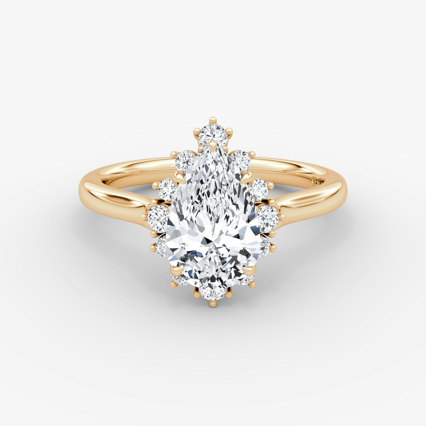 The Aurora Halo Pear Engagement Ring