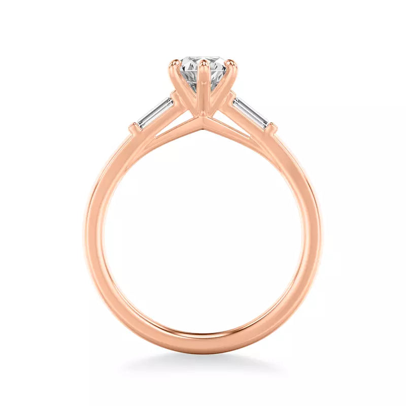 Classic 3-Stone Engagement Pear Ring