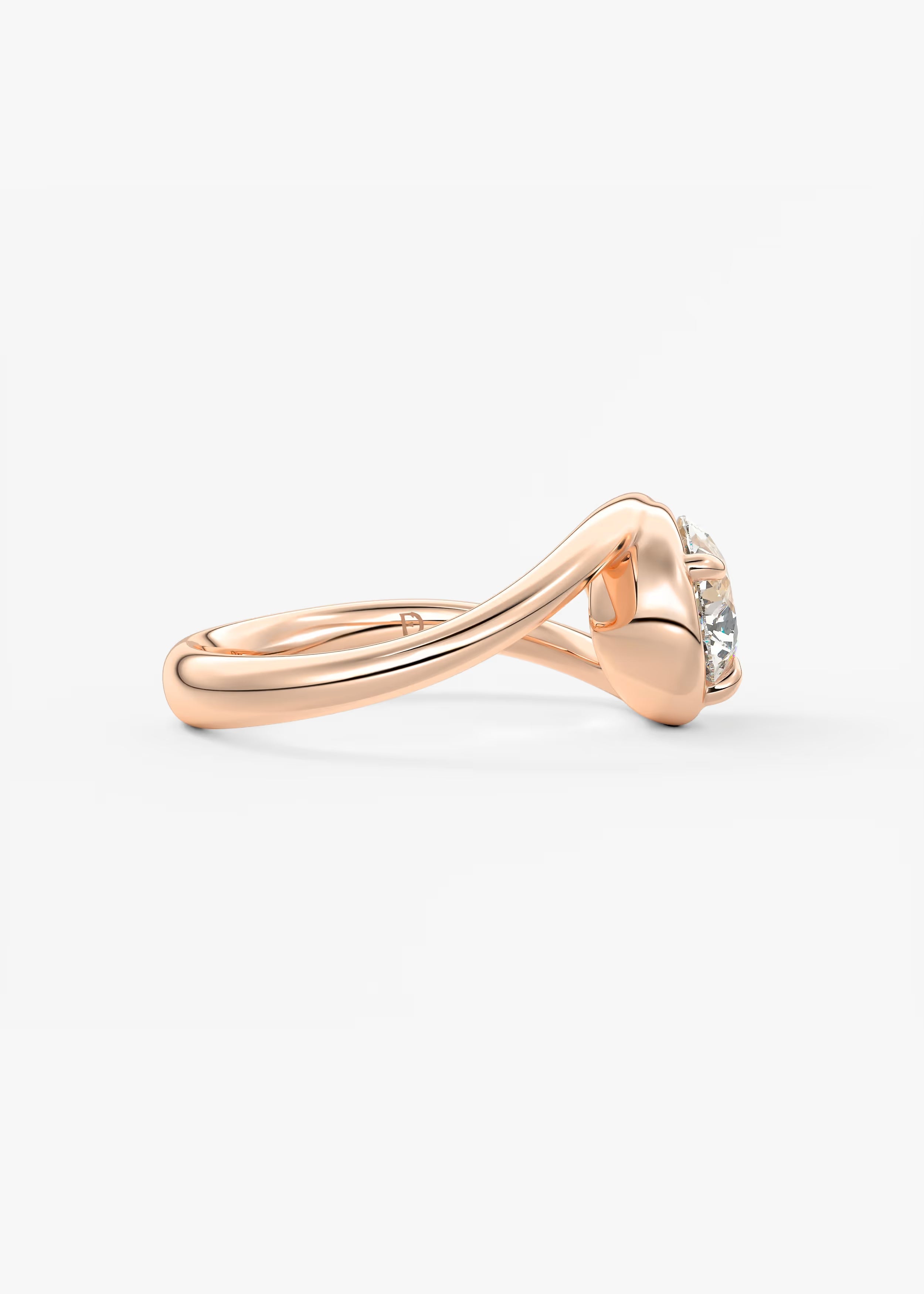 Sculptural Pear Bypass Engagement Ring