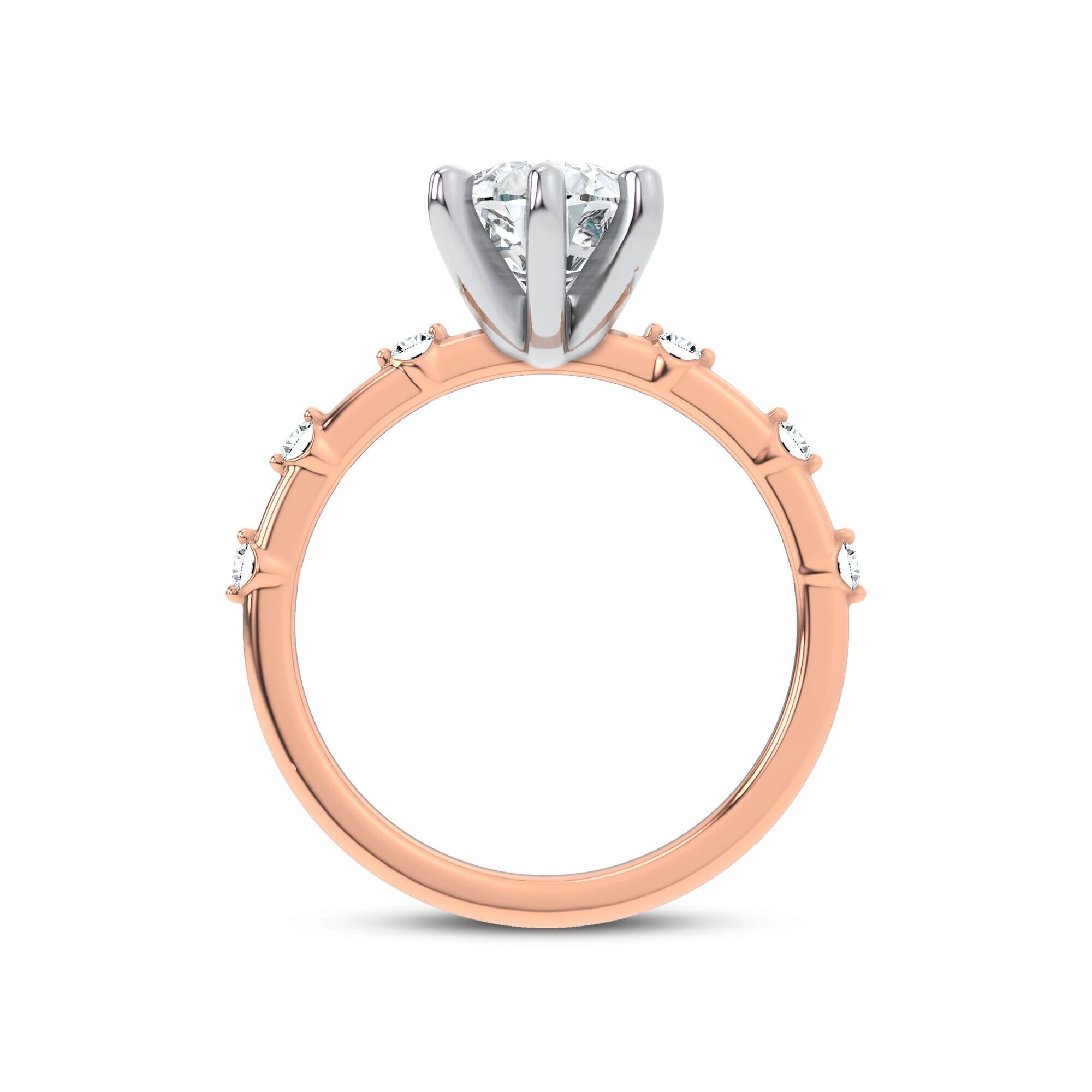 Starlight Spaced Diamond Engagement Pear Ring