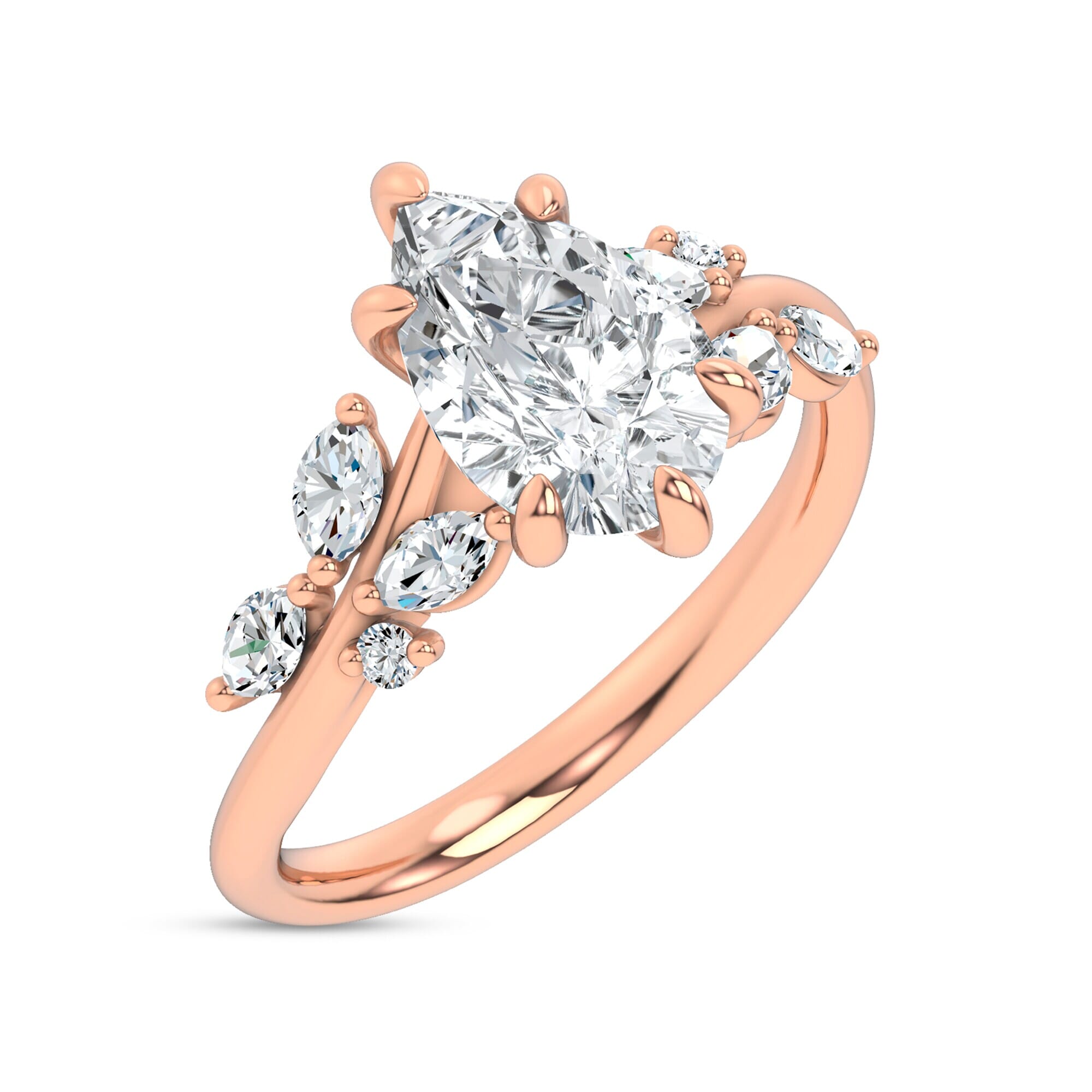 Nature-Inspired Engagement Pear Ring