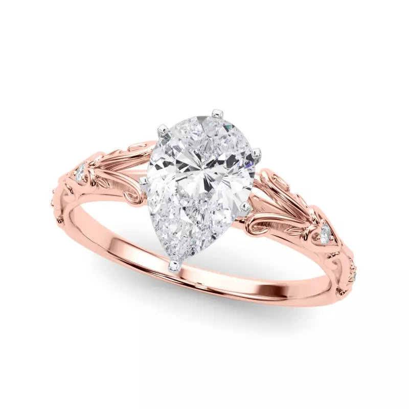 Vintage Inspired Pear Engagement Ring