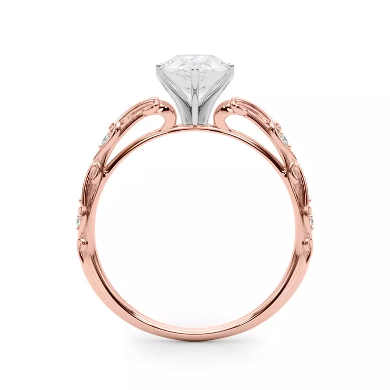 Vintage Inspired Pear Engagement Ring