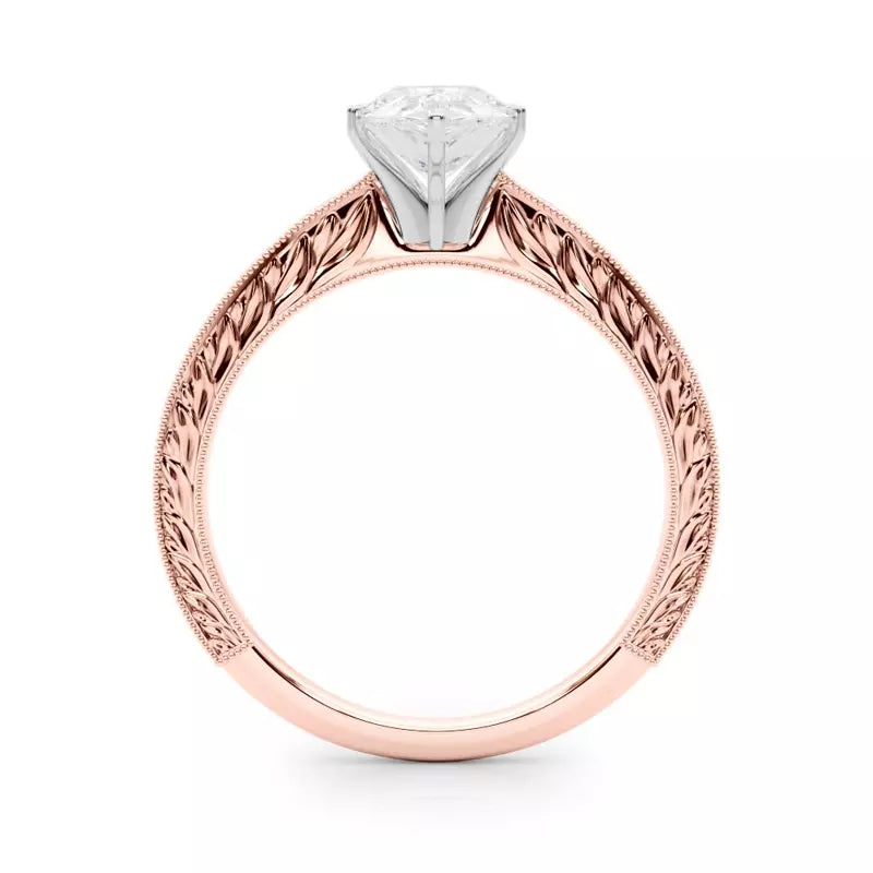 Vintage-Inspired Solitaire Engagement Pear Ring