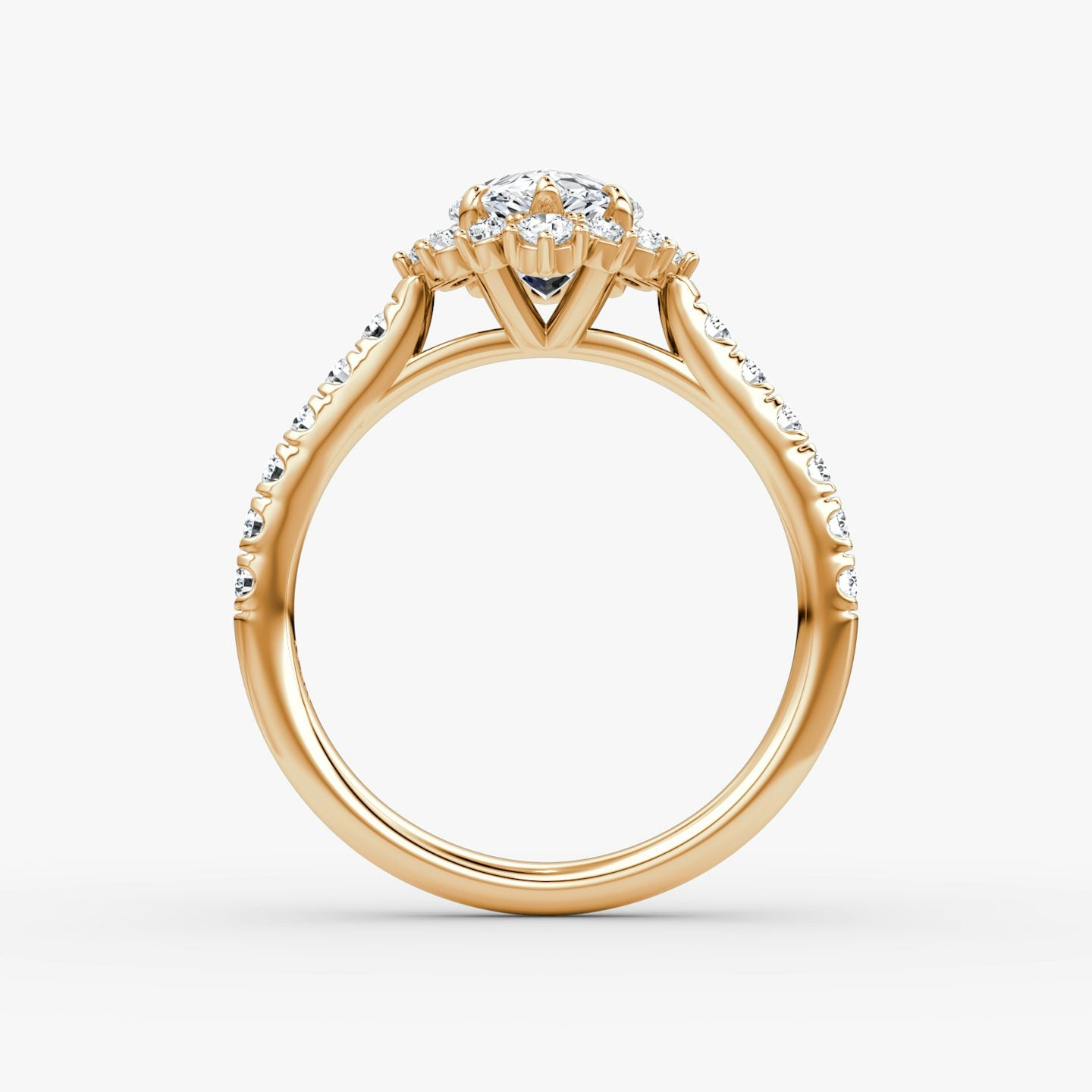 The Aurora Halo Pear Engagement Ring