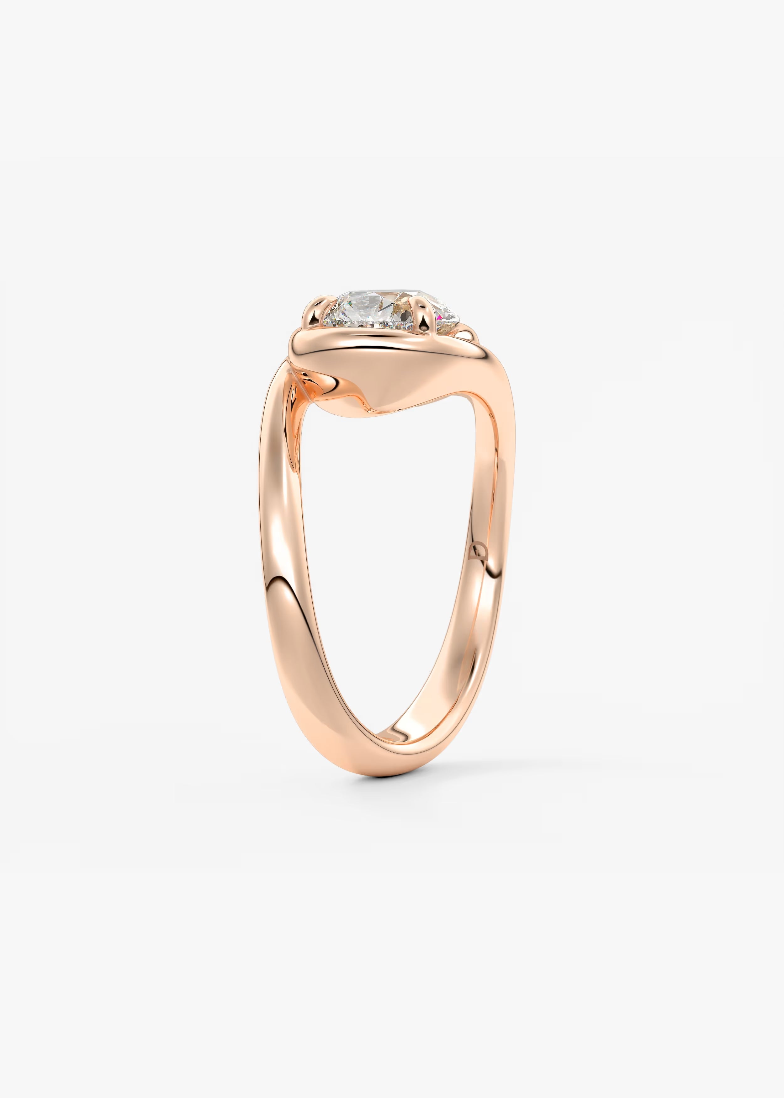 Sculptural Pear Bypass Engagement Ring