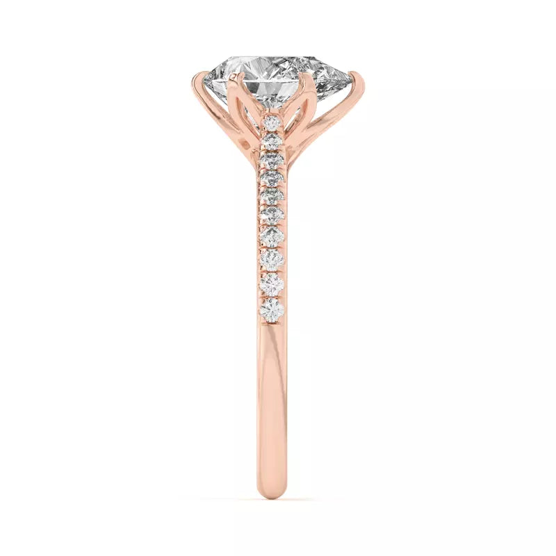 Tulip Inspired 6 Prong Pear Engagement Ring