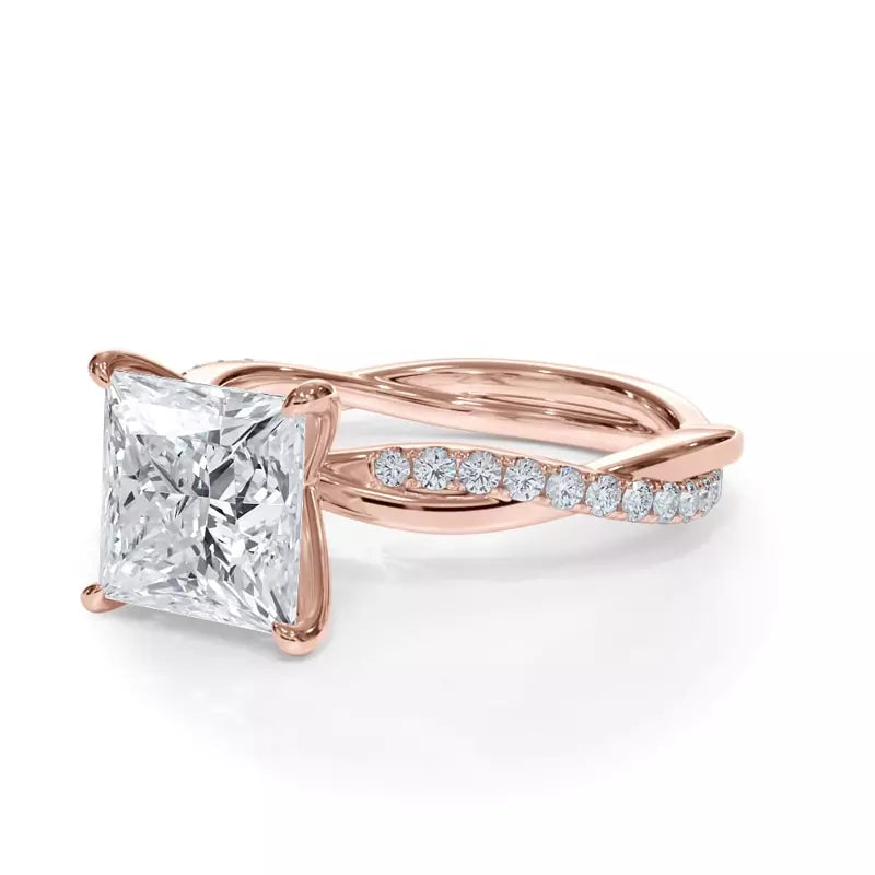 Pavé Twist Princess Engagement Ring