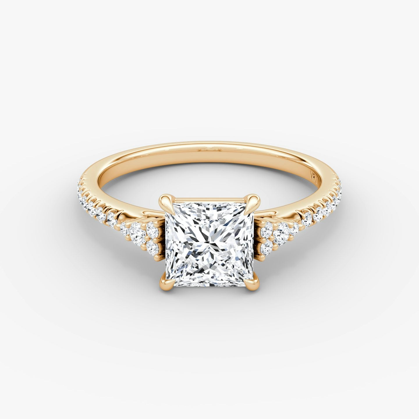 The Side Cluster Cathedral Princess Engagement Ring