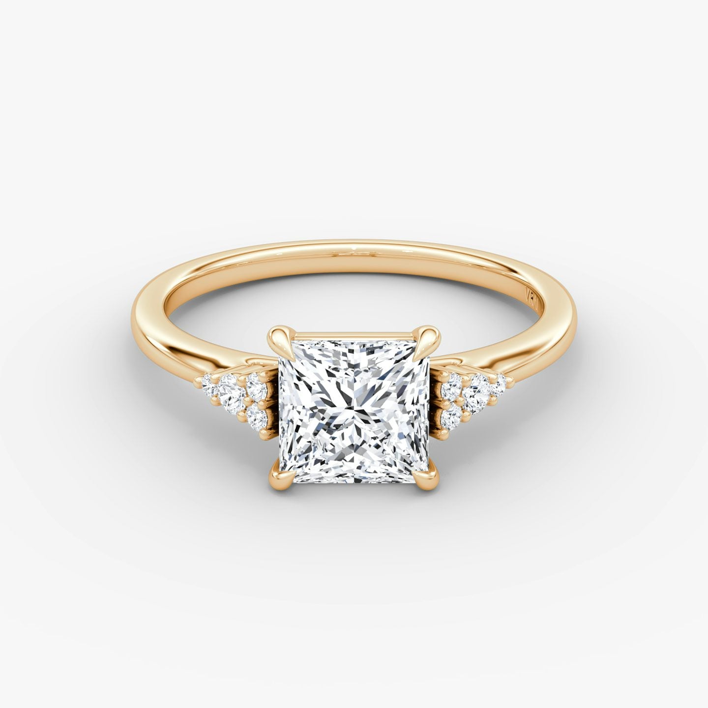 The Side Cluster Cathedral Princess Engagement Ring