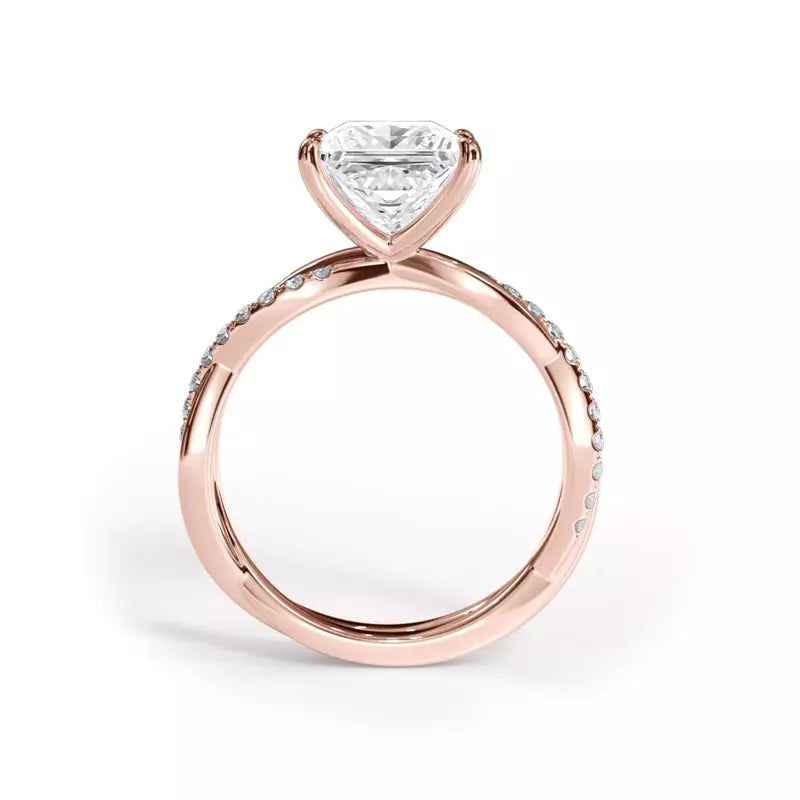 Pavé Twist Princess Engagement Ring