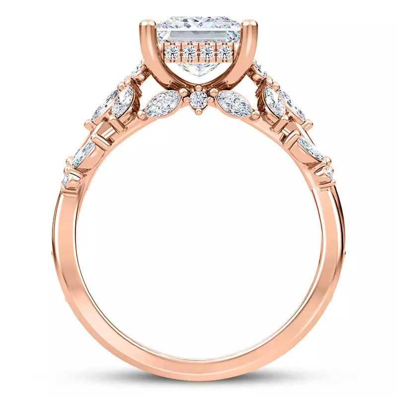 Butterfly And Bee Vine Twist Princess Engagement Ring