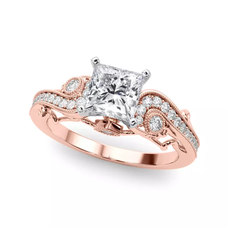Vintage Inspired Princess Engagement Ring