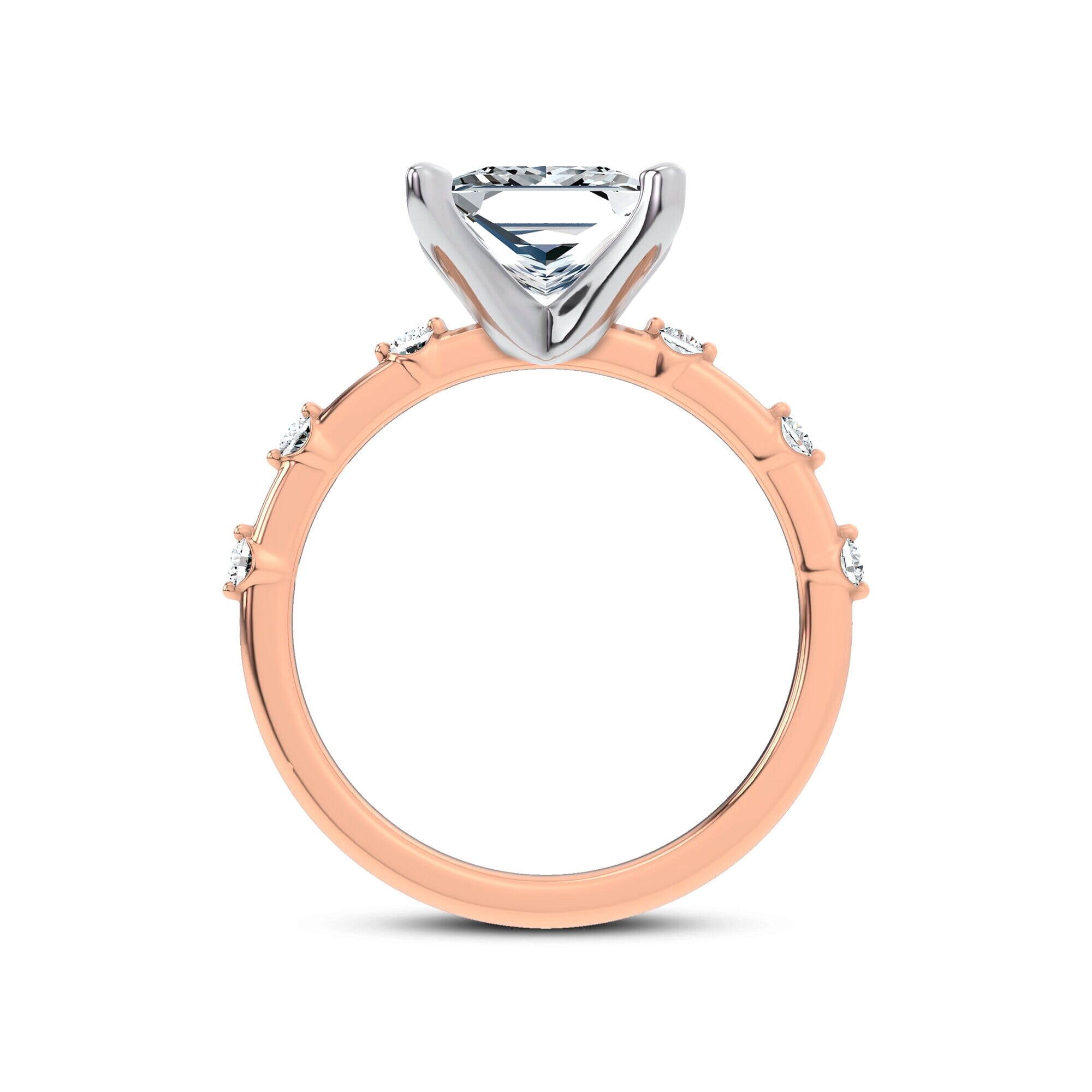 Starlight Spaced Diamond Engagement Princess Ring