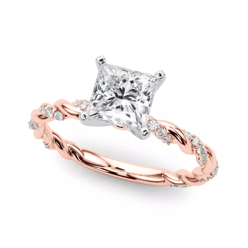 lab Diamond Princess Twist Engagement Ring