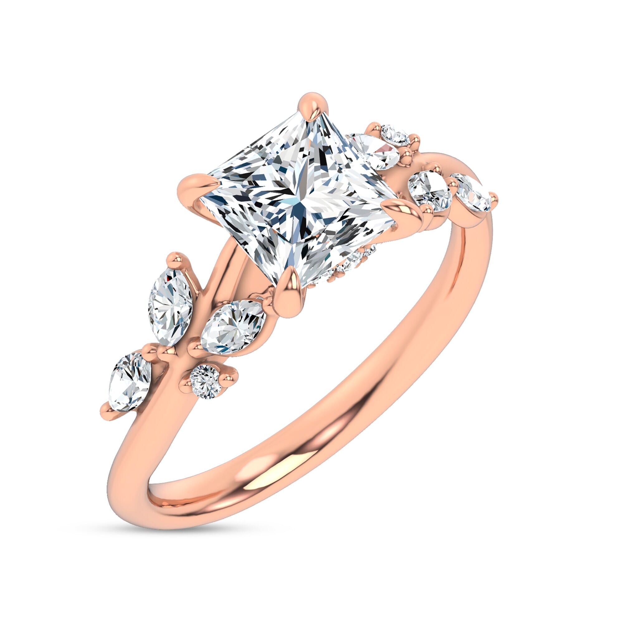 Nature-Inspired Engagement Princess Ring