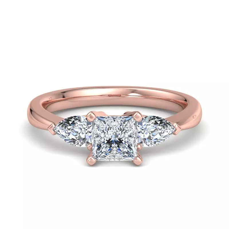Three-Stone Lab Princess Engagement Ring