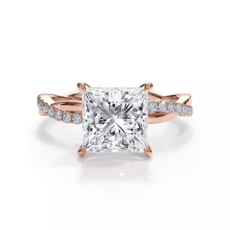 Pavé Twist Princess Engagement Ring