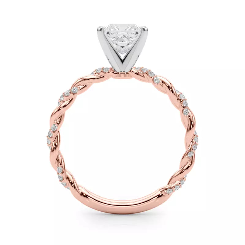 lab Diamond Princess Twist Engagement Ring