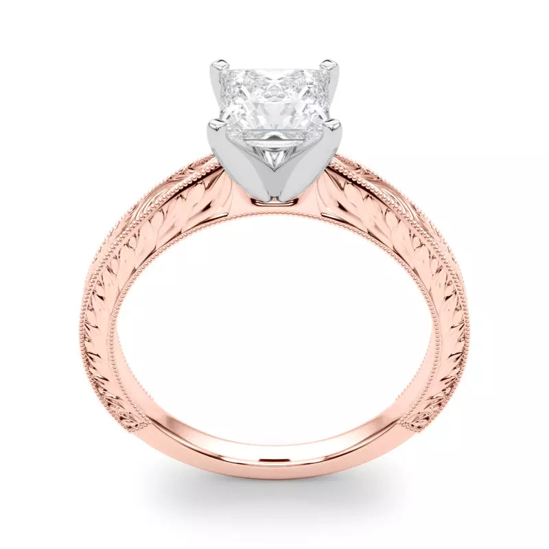 Vintage-Inspired Solitaire Engagement Princess Ring