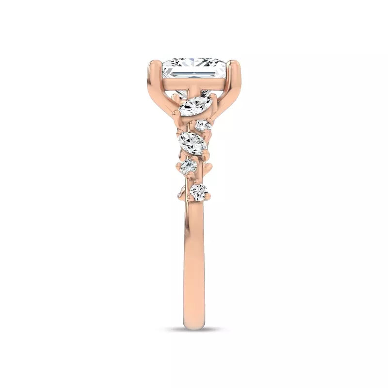 Scattered Diamond Princess Engagement Ring