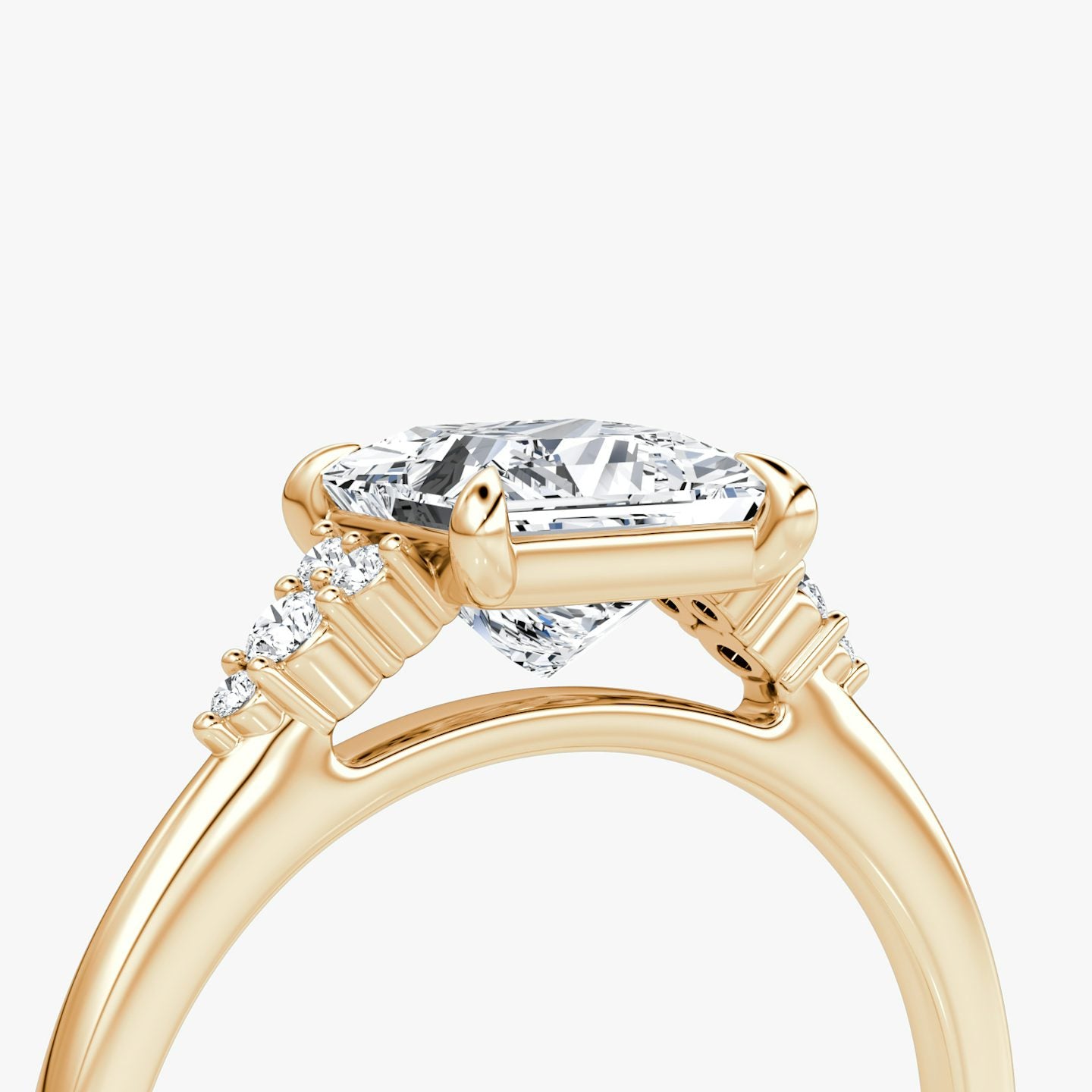 The Side Cluster Cathedral Princess Engagement Ring