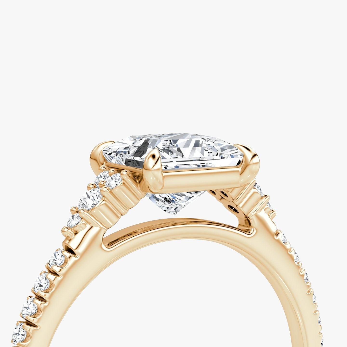 The Side Cluster Cathedral Princess Engagement Ring
