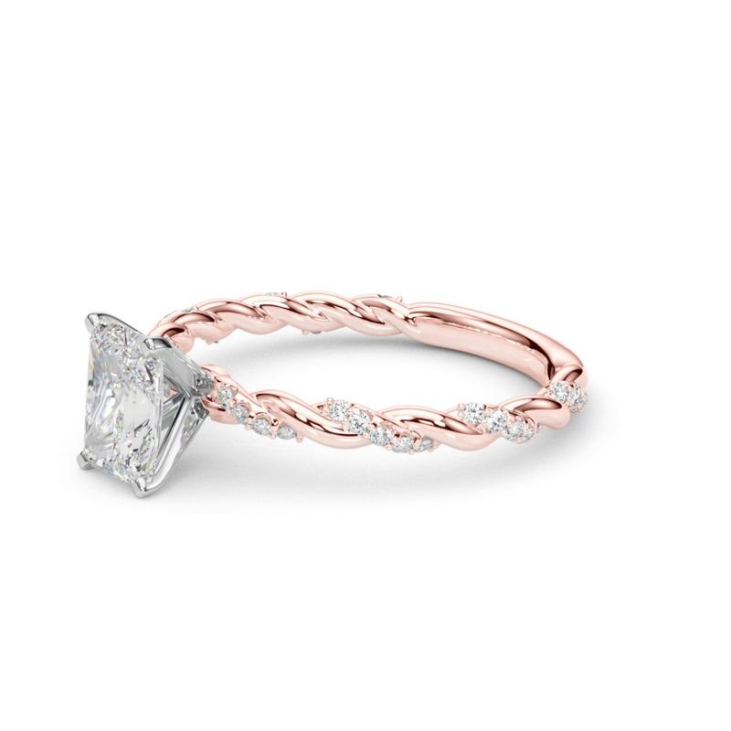 lab Diamond Radiant Twist Engagement Ring