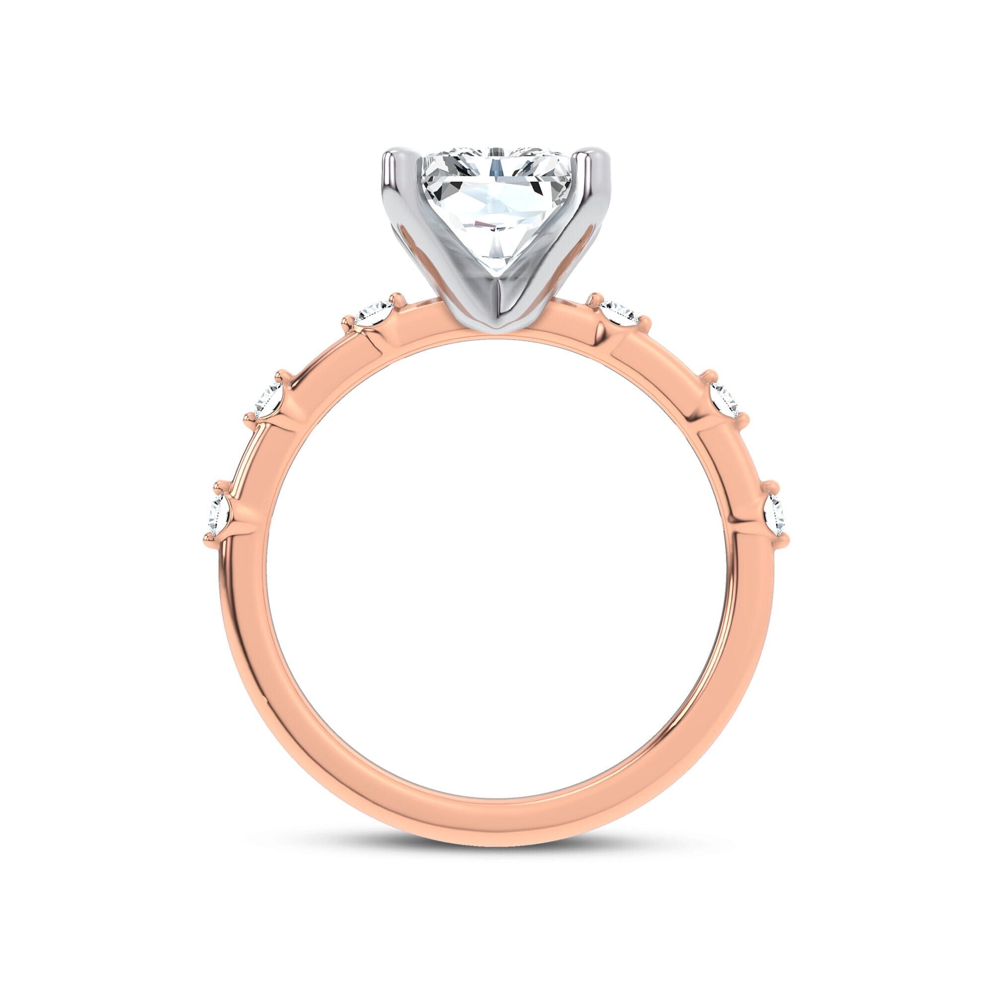 Starlight Spaced Diamond Engagement Radiant Ring