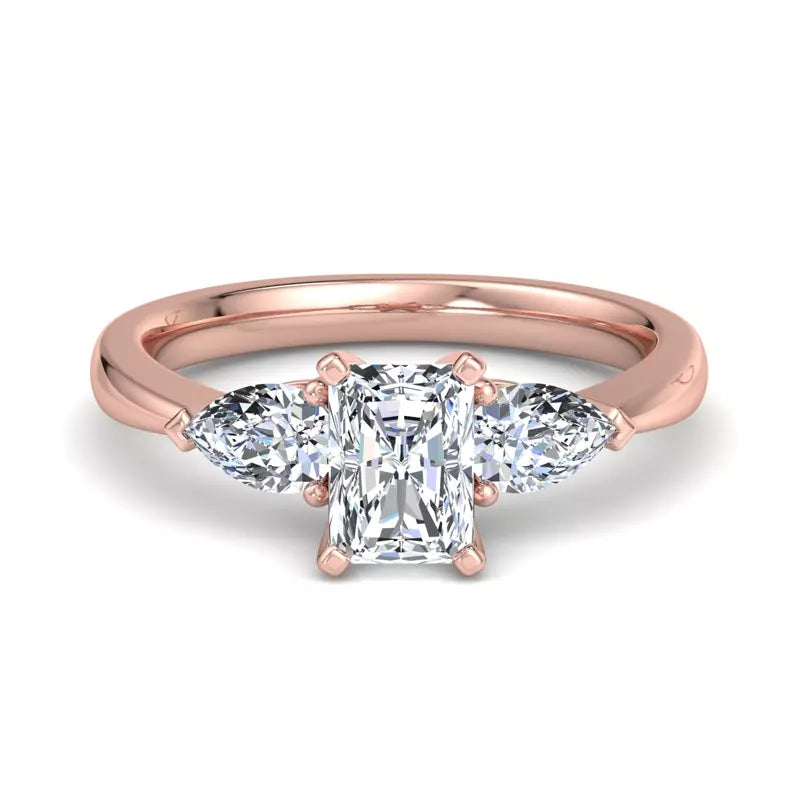 Three-Stone Lab Radiant Engagement Ring