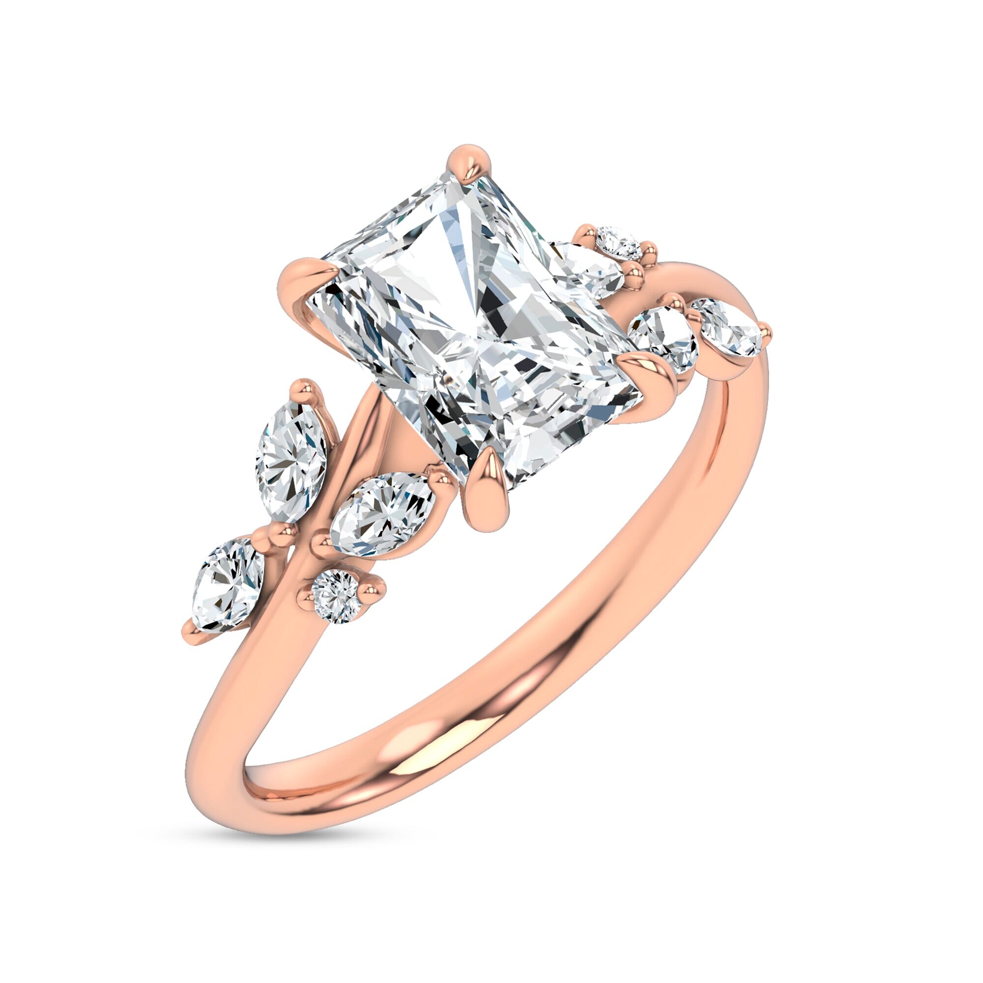 Nature-Inspired Engagement Radiant Ring