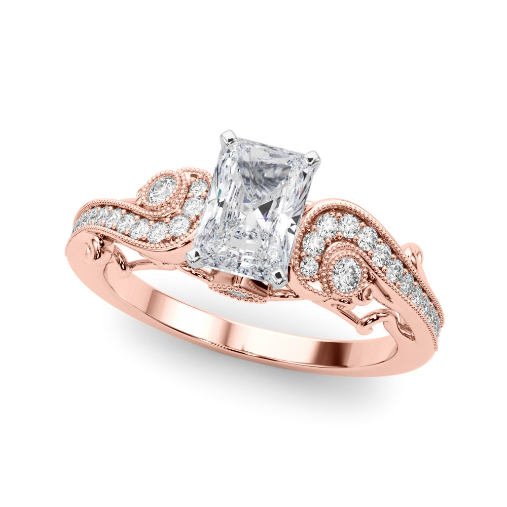 Vintage Inspired Radiant Engagement Ring