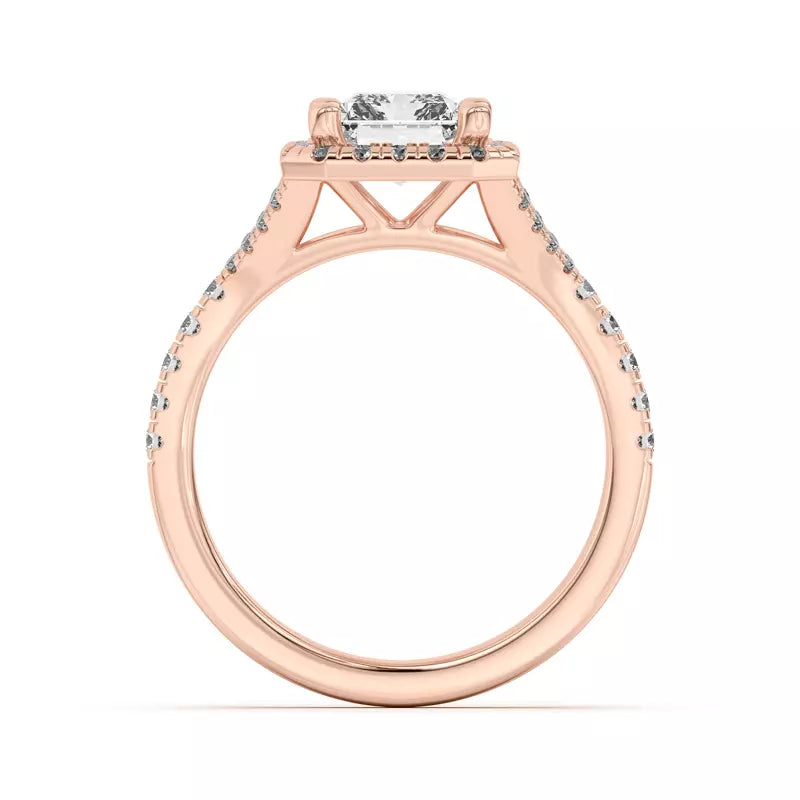 Timeless Halo Radiant Engagement Ring