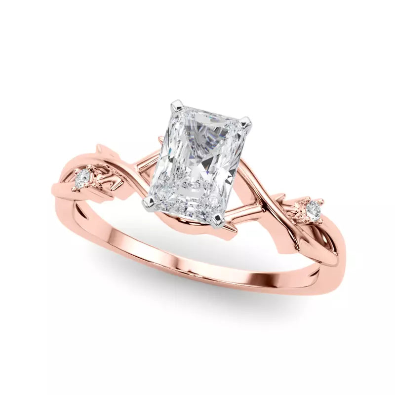 Nature Inspired Radiant Engagement Ring