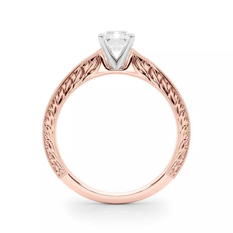 Vintage-Inspired Solitaire Engagement Radiant Ring