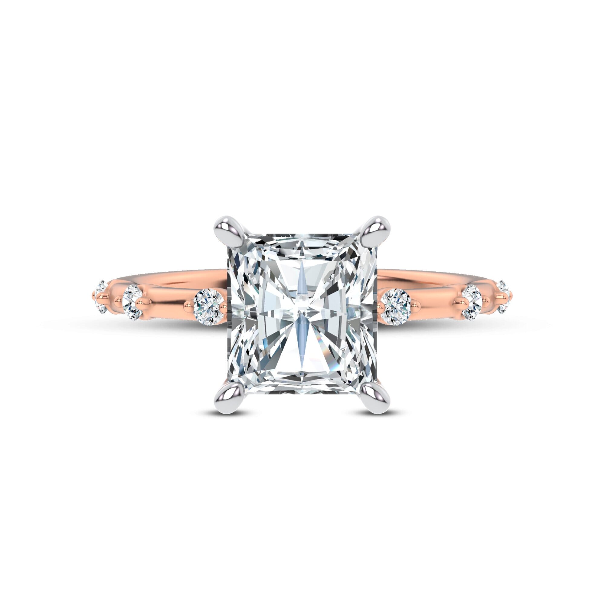 Starlight Spaced Diamond Engagement Radiant Ring