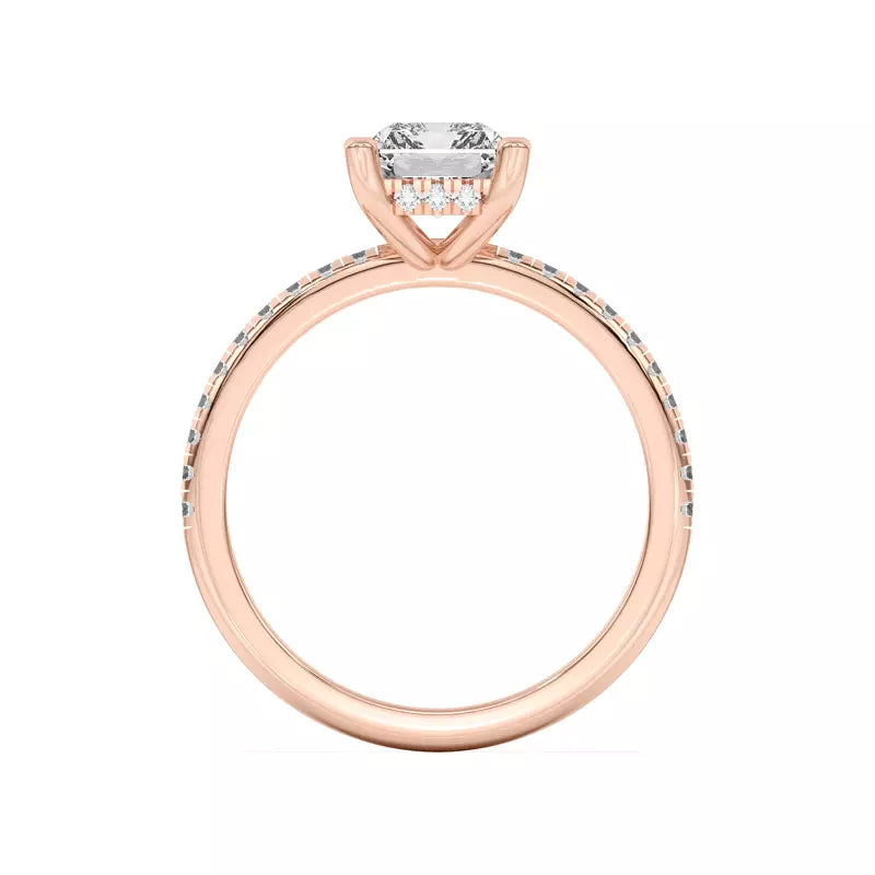 Classic Hidden Halo Pavé Radiant Engagement Ring