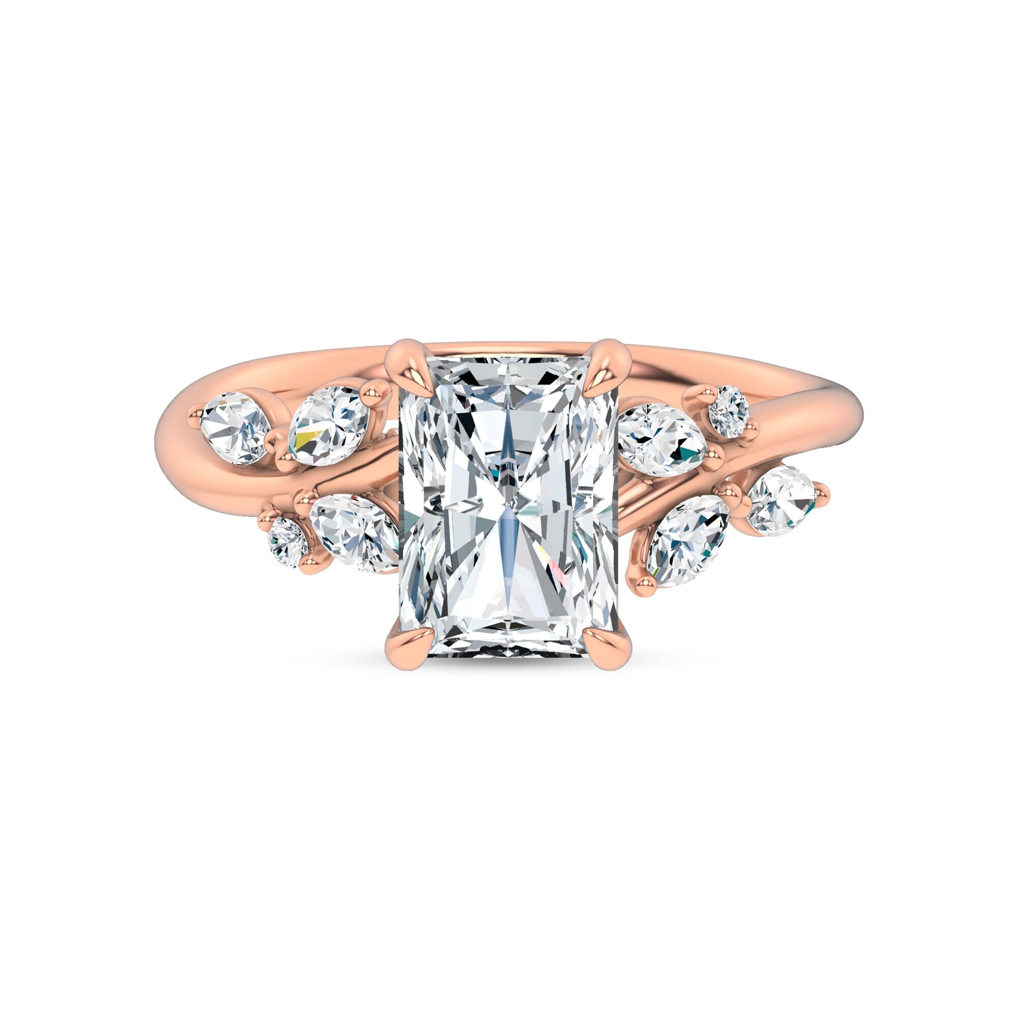 Nature-Inspired Engagement Radiant Ring