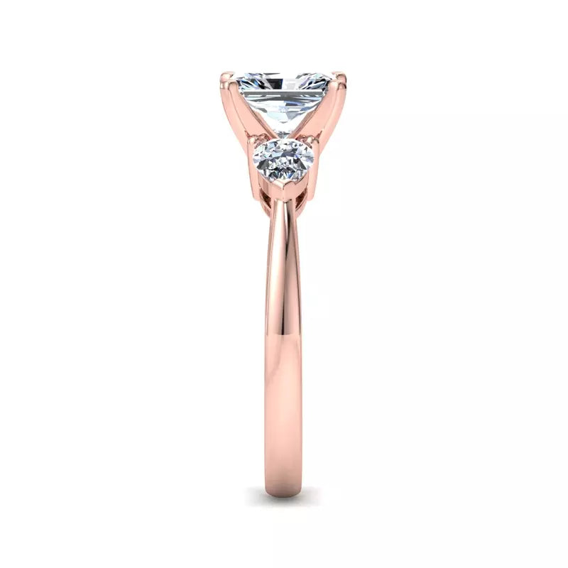 Three-Stone Lab Radiant Engagement Ring