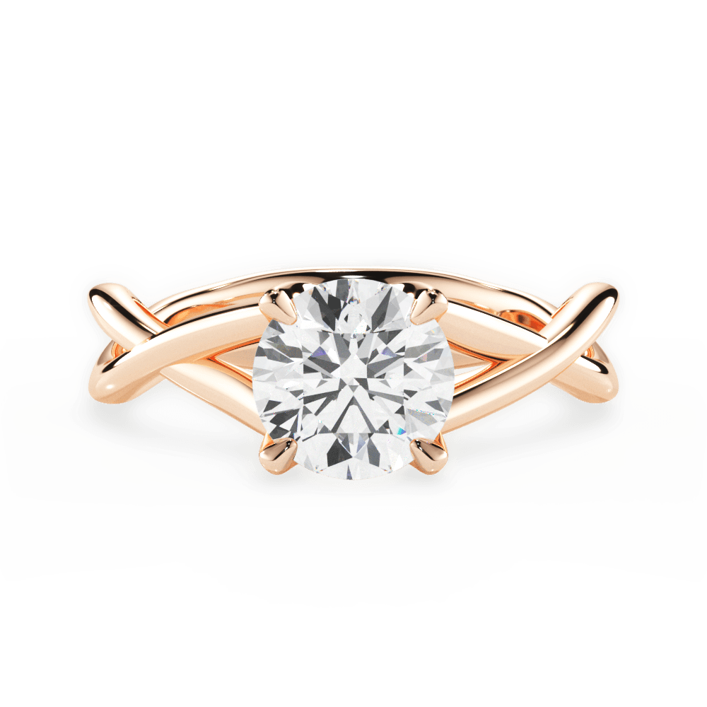 Round Cut Open-Twist Solitaire Engagement Ring