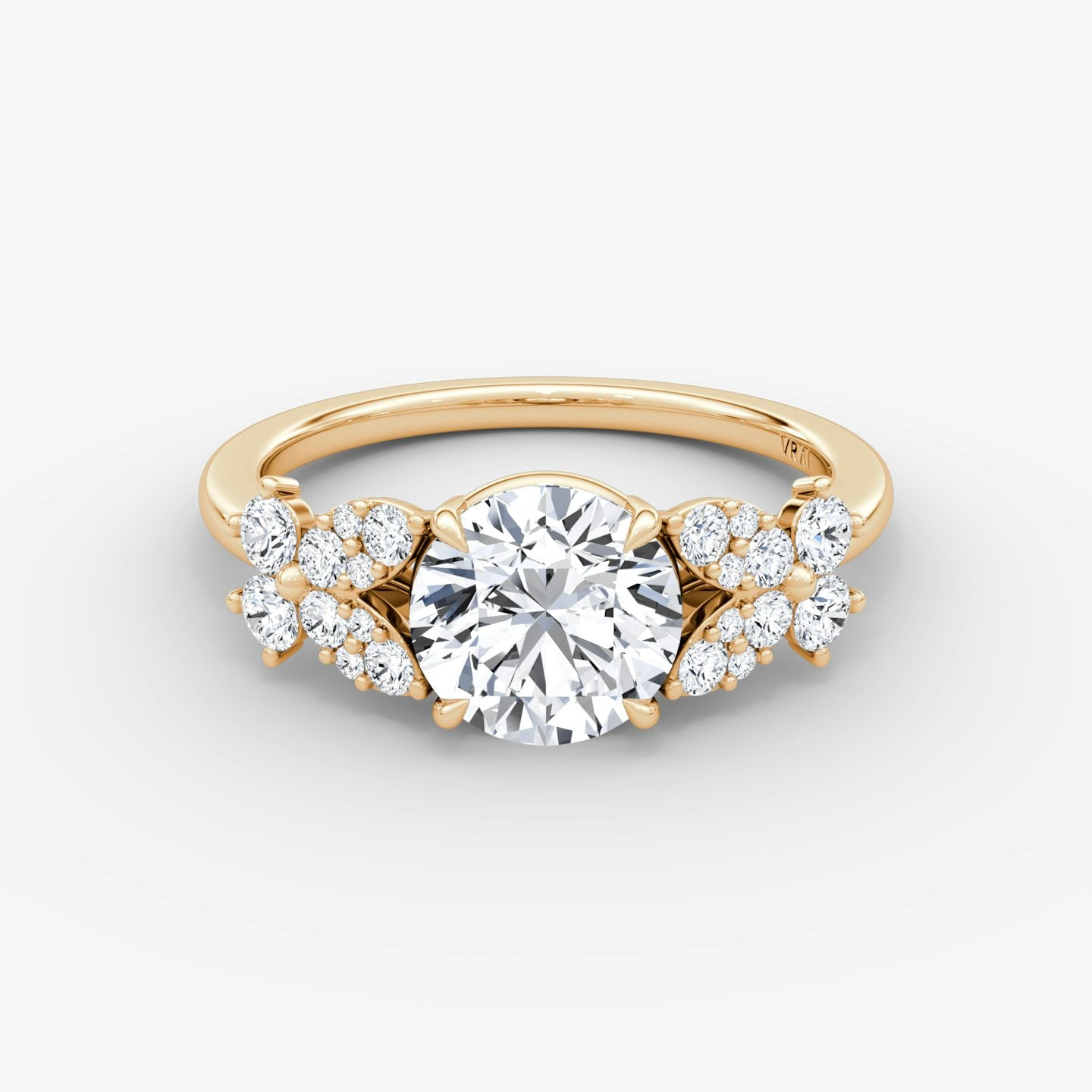 The Signature Floral Round Gold Engagement Ring